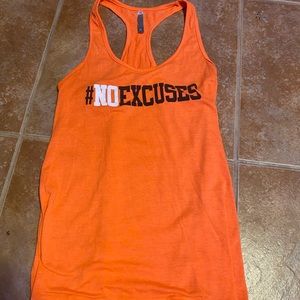 Bright orange workout tank top